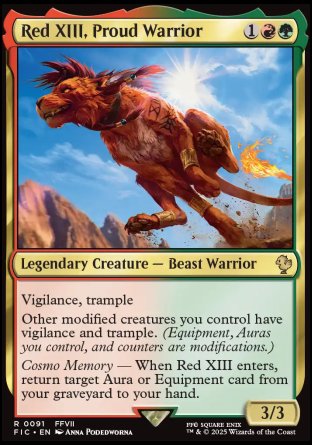 (091) Magic The Gathering Commander: Magic: The Gathering - FINAL FANTASY: Collector's Edition Single: Red XIII, Proud Warrior Holo Rare