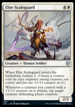 (091) Magic The Gathering Commander: Strixhaven Single: Elite Scaleguard  Uncommon