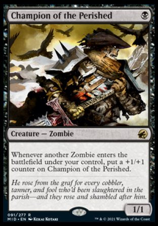 (091) Magic The Gathering Innistrad: Midnight Hunt Single: Champion of the Perished  Rare