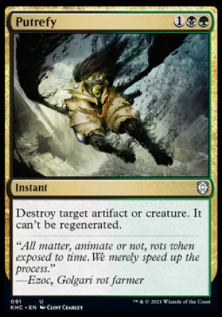 (091) Magic The Gathering Commander: Kaldheim Single: Putrefy  Uncommon