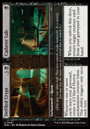 (091) Magic The Gathering Duskmourn: House of Horror Single: Defiled Crypt // Cadaver Lab Holo Uncommon