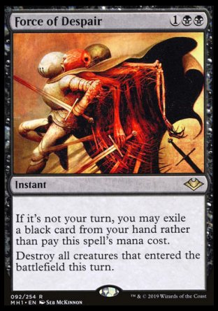 (092/254) Magic The Gathering Modern Horizons Single: Force of Despair Holo Rare