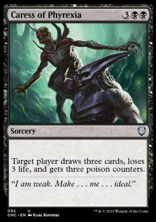 (092) Magic The Gathering Commander: Phyrexia: All Will Be One Single: Caress of Phyrexia  Uncommon