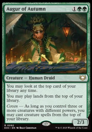 (092) Magic The Gathering Commander: Edge of Eternities Single: Augur of Autumn  Rare