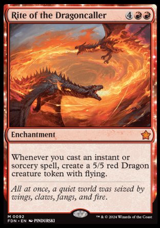 (092) Magic The Gathering Magic: The Gathering Foundations Single: Rite of the Dragoncaller  Mythic