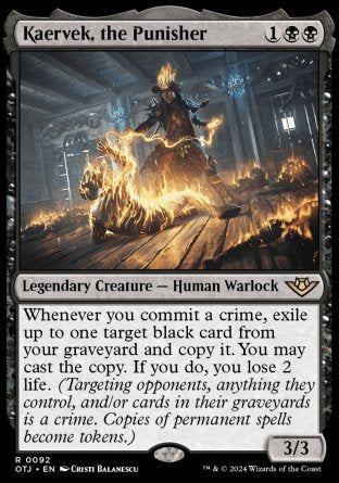 (092) Magic The Gathering Outlaws of Thunder Junction Single: Kaervek, the Punisher  Holo Rare