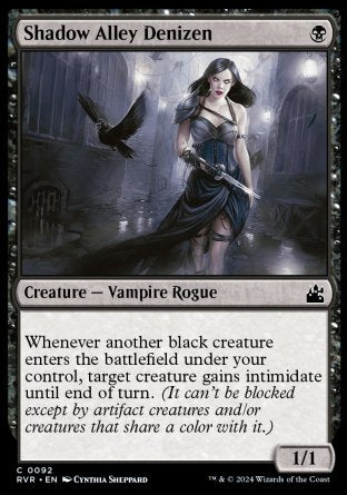 (092) Magic The Gathering Ravnica Remastered Single: Shadow Alley Denizen  Holo Common