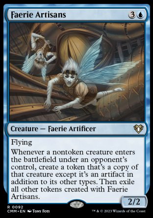(092) Magic The Gathering Commander Masters Single: Faerie Artisans  Rare
