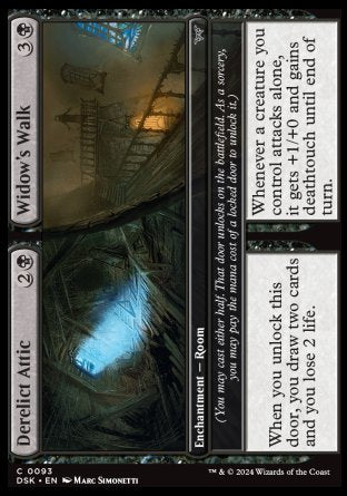 (093) Magic The Gathering Duskmourn: House of Horror Single: Derelict Attic // Widow's Walk Holo Common
