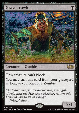 (093) Magic The Gathering Commander: Tarkir: Dragonstorm Single: Gravecrawler  Rare