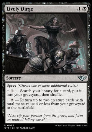 (093) Magic The Gathering Outlaws of Thunder Junction Single: Lively Dirge  Holo Uncommon