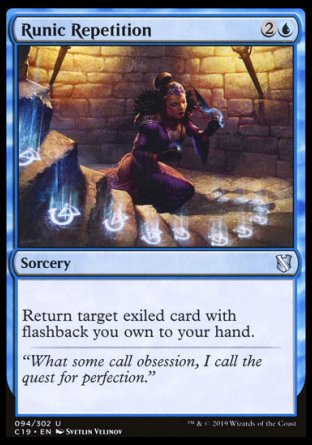 (094) Magic The Gathering Commander 2019 Single: Runic Repetition  Uncommon