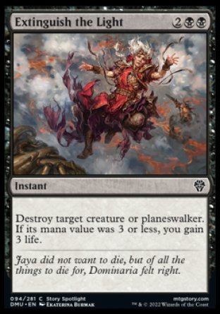 (094) Magic The Gathering Dominaria United Single: Extinguish the Light  Common