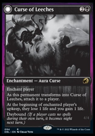 (094) Magic The Gathering Innistrad: Double Feature Single: Curse of Leeches // Leeching Lurker Holo Rare