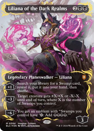 (094) Magic The Gathering Commander: Bloomburrow: Extras Single: Liliana of the Dark Realms (V.2) Holo Mythic