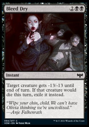 (094) Magic The Gathering Innistrad: Crimson Vow Single: Bleed Dry  Common