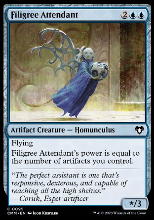 (095) Magic The Gathering Commander Masters Single: Filigree Attendant  Common