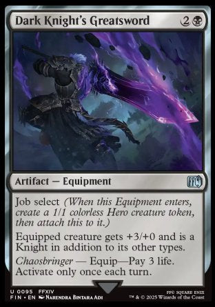 (095) Magic The Gathering Magic: The Gathering - FINAL FANTASY Single: Dark Knight's Greatsword Holo Uncommon