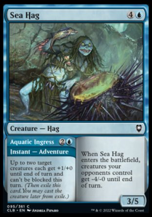 (095) Magic The Gathering Commander Legends: Battle for Baldur's Gate Single: Sea Hag // Aquatic Ingress Holo Common