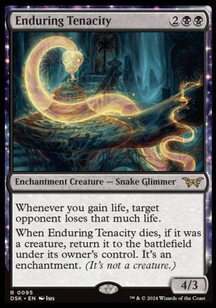 (095) Magic The Gathering Duskmourn: House of Horror Single: Enduring Tenacity Holo Rare