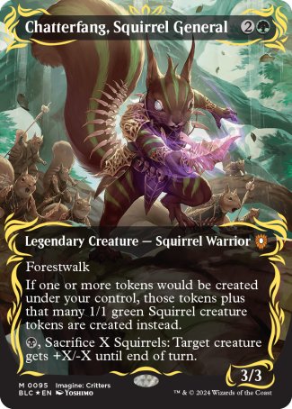 (095) Magic The Gathering Commander: Bloomburrow: Extras Single: Chatterfang, Squirrel General (V.2)  Mythic
