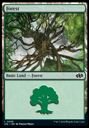 (095) Magic The Gathering Foundations Jumpstart Single: Forest (V.3)  Land
