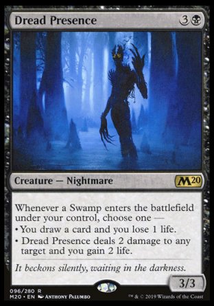 (096/280) Magic The Gathering Core 2020 Single: Dread Presence  Rare