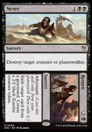 (096) Magic The Gathering Commander: Aetherdrift Single: Never // Return  Rare