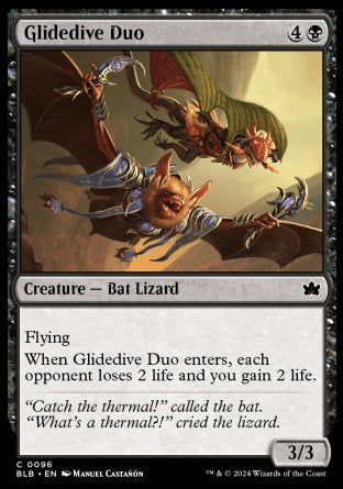 (096) Magic The Gathering Bloomburrow Single: Glidedive Duo Holo Common