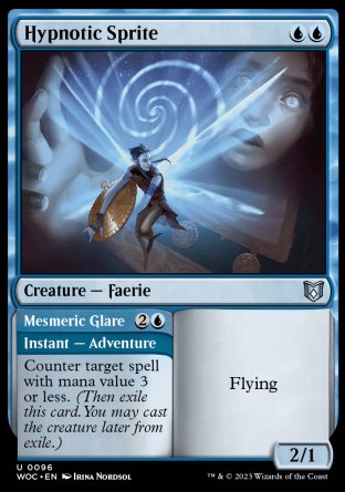 (096) Magic The Gathering Commander: Wilds of Eldraine Single: Hypnotic Sprite // Mesmeric Glare  Uncommon