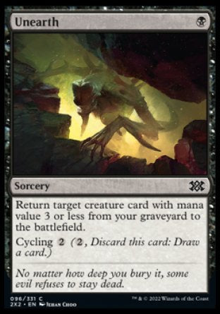 (096) Magic The Gathering Double Masters 2022 Single: Unearth Holo Common