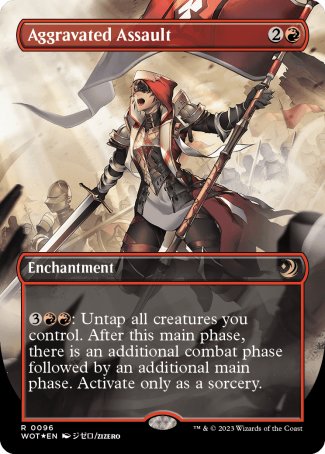 (096) Magic The Gathering Enchanting Tales Single: Aggravated Assault (V.3)  Rare