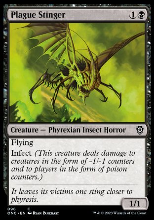 (096) Magic The Gathering Commander: Phyrexia: All Will Be One Single: Plague Stinger  Common
