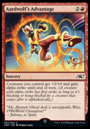 (097) Magic The Gathering Unfinity Single: Aardwolf's Advantage Holo Common