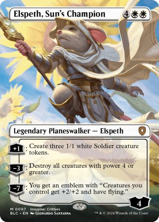 (097) Magic The Gathering Commander: Bloomburrow: Extras Single: Elspeth, Sun's Champion  Mythic
