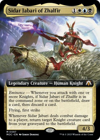 (097) Magic The Gathering Commander: March of the Machine: Extras Single: Sidar Jabari of Zhalfir (V.1)  Mythic