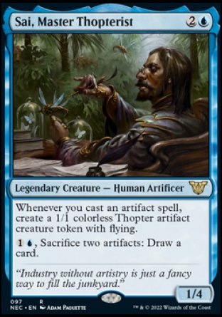(097) Magic The Gathering Commander: Kamigawa: Neon Dynasty Single: Sai, Master Thopterist  Rare