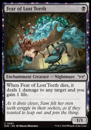 (097) Magic The Gathering Duskmourn: House of Horror Single: Fear of Lost Teeth  Common