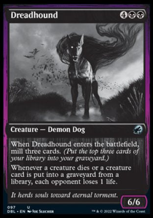 (097) Magic The Gathering Innistrad: Double Feature Single: Dreadhound Holo Uncommon