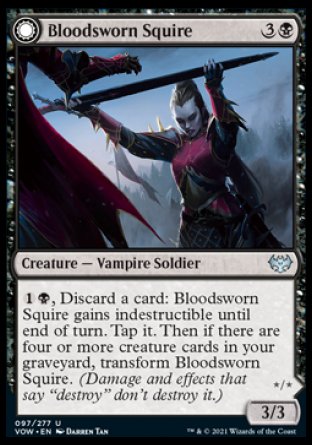 (097) Magic The Gathering Innistrad: Crimson Vow Single: Bloodsworn Squire // Bloodsworn Knight Holo Uncommon