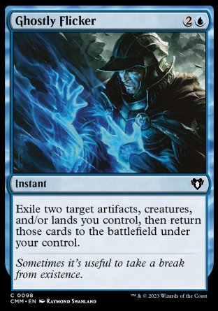 (098) Magic The Gathering Commander Masters Single: Ghostly Flicker Holo Common