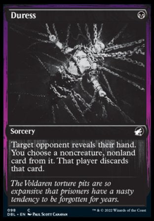 (098) Magic The Gathering Innistrad: Double Feature Single: Duress Holo Common