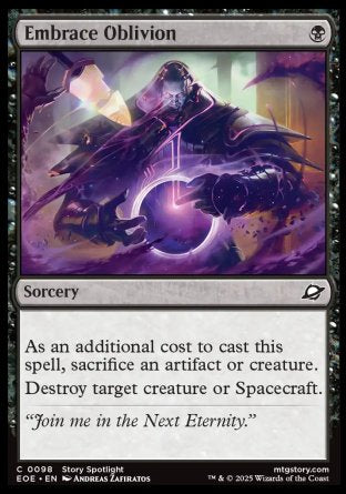 (098) Magic The Gathering Edge of Eternities Single: Embrace Oblivion Holo Common