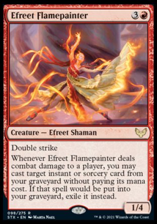 (098) Magic The Gathering Strixhaven: School of Mages Single: Efreet Flamepainter Holo Rare