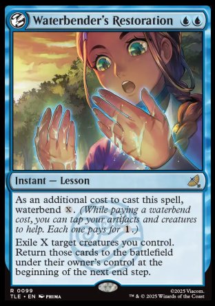 (099) Magic The Gathering Magic: The Gathering | Avatar: The Last Airbender: Eternal Single: Waterbender's Restoration (V.1) Holo Rare