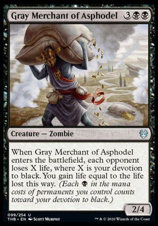(099/254) Magic The Gathering Theros Beyond Death Single: Gray Merchant of Asphodel Holo Uncommon