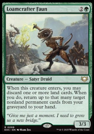 (099) Magic The Gathering Commander: Edge of Eternities Single: Loamcrafter Faun  Rare