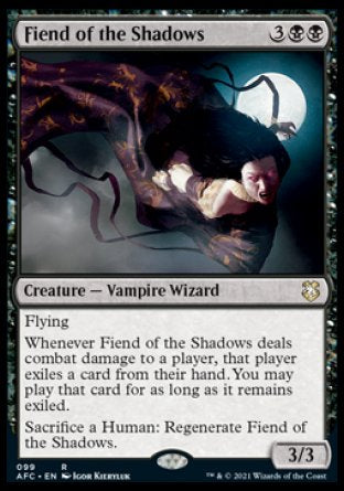 (099) Magic The Gathering Commander: Adventures in the Forgotten Realms Single: Fiend of the Shadows  Rare