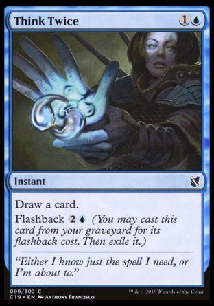 (099) Magic The Gathering Commander 2019 Single: Think Twice  Common