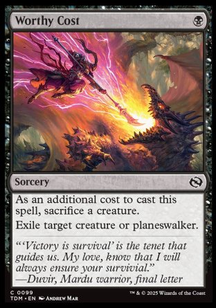 (099) Magic The Gathering Tarkir: Dragonstorm Single: Worthy Cost Holo Common